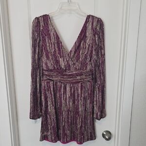 Lilly Pulitzer Purple and Cream Long Sleeve Dress